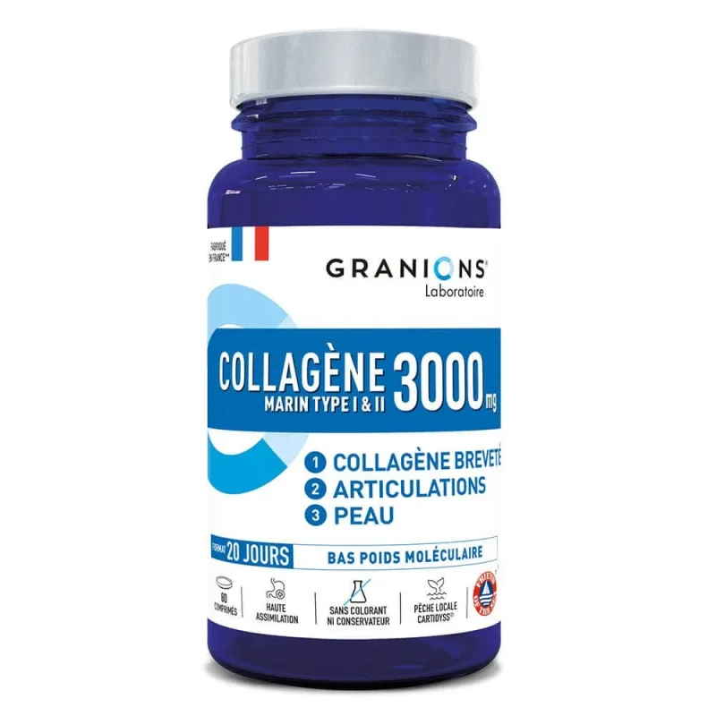 Granions Colagen marin de tip I și II 3000 mg 80 comprimate — preț și oferte