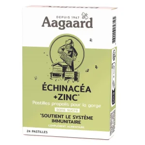 Aagaard Echinacea + Zinc comprimat fără zahăr Propolis 24 comprimate
