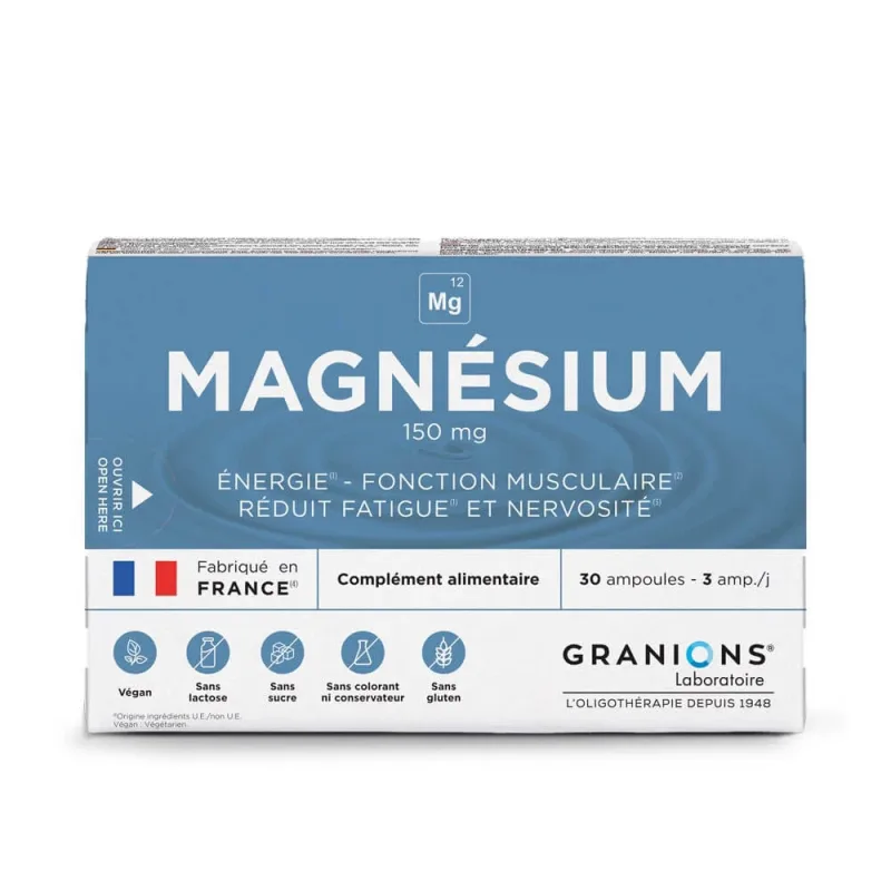 Granions Magnesium 150 mg Reducerea oboselii 30 fiole — preț și oferte