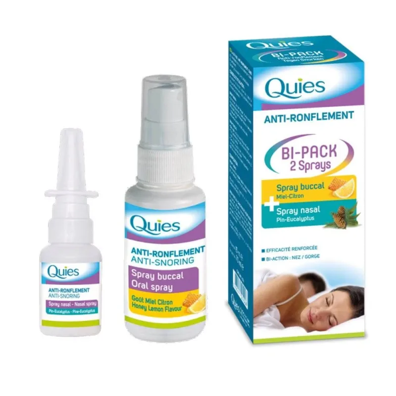 Quies Bi-pack Anti-ronflement Spray bucal 75ml + nazal 15ml 75ml — preț și oferte