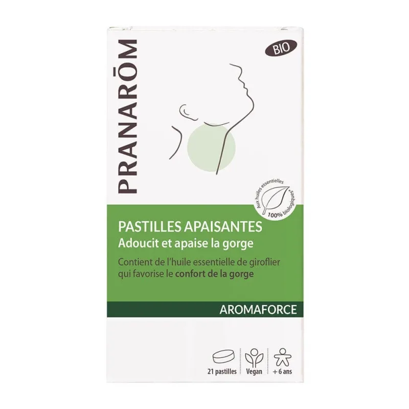 Pranarôm Aromaforce Organic Soothing Tablets Înmoaie și calmează gâtul x21 — preț și oferte