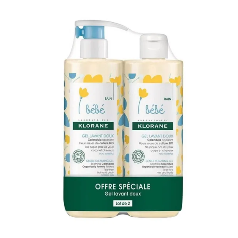 Klorane Baby Gel de curățare delicată 2x500ml — preț și oferte
