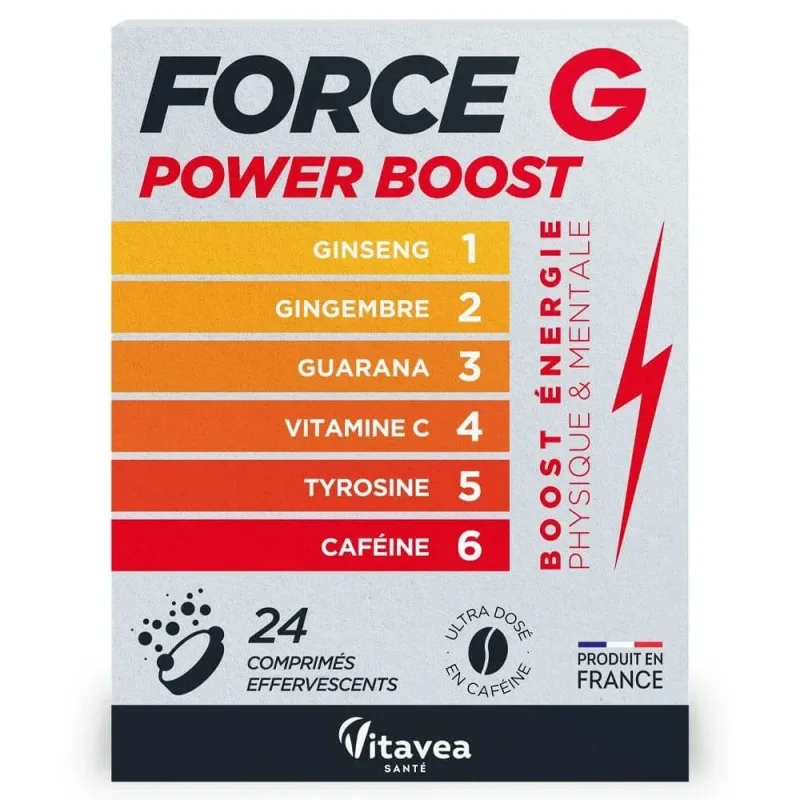 Vitavea Santé Force G Power Boost Ginseng Ghimbir Guarana 24 de tablete efervescente — preț și oferte