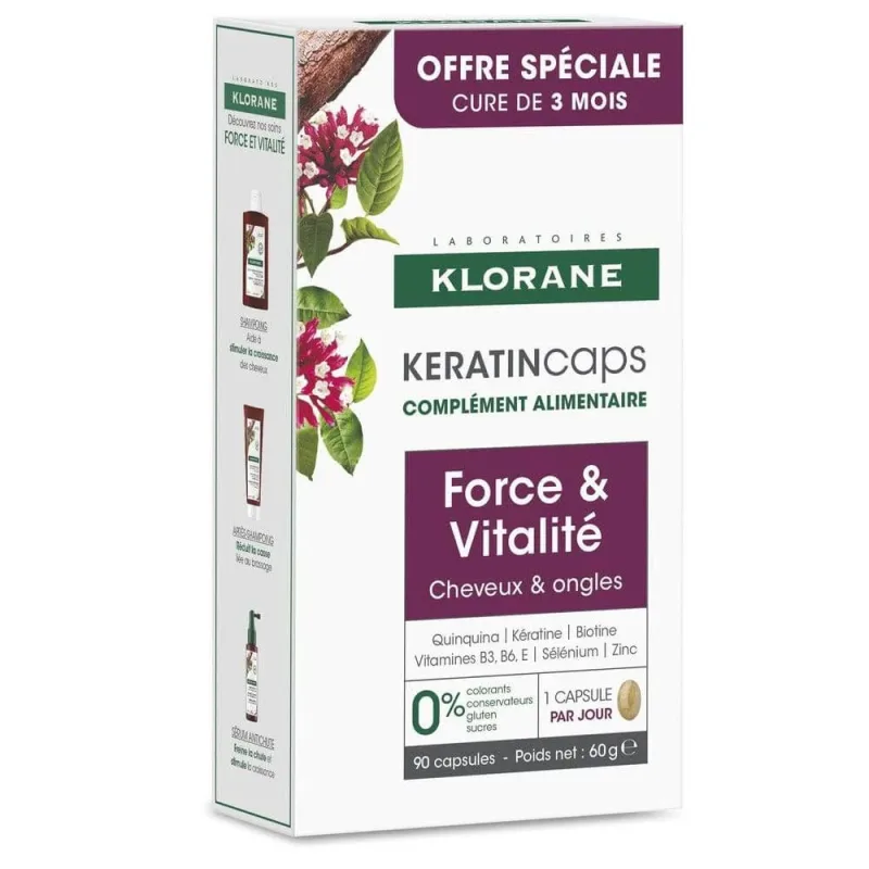 Klorane Keratincaps Capsule de forță și vitalitate — preț și oferte