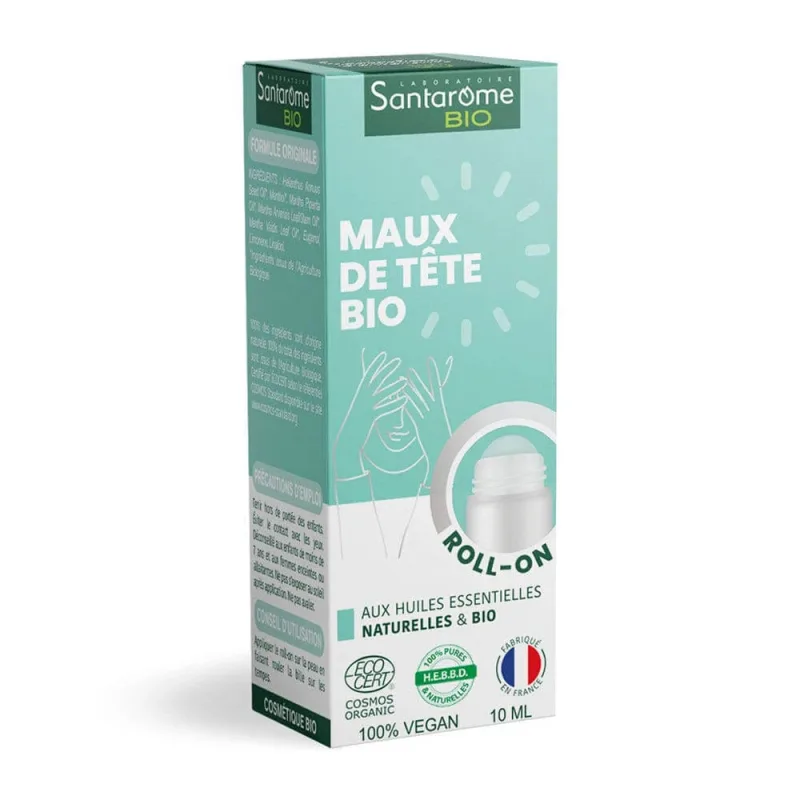 Santarome Roll-On Organic dureri de cap cu uleiuri esențiale 10ml — preț și oferte