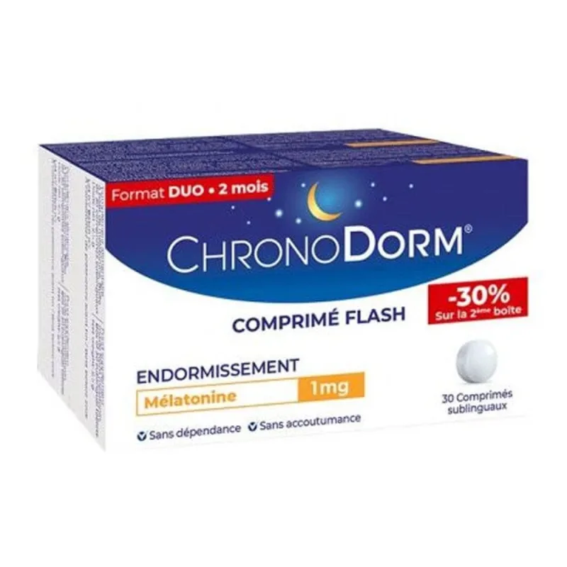 Chronodorm Melatonină 1mg 2x30 comprimate sublinguale — preț și oferte