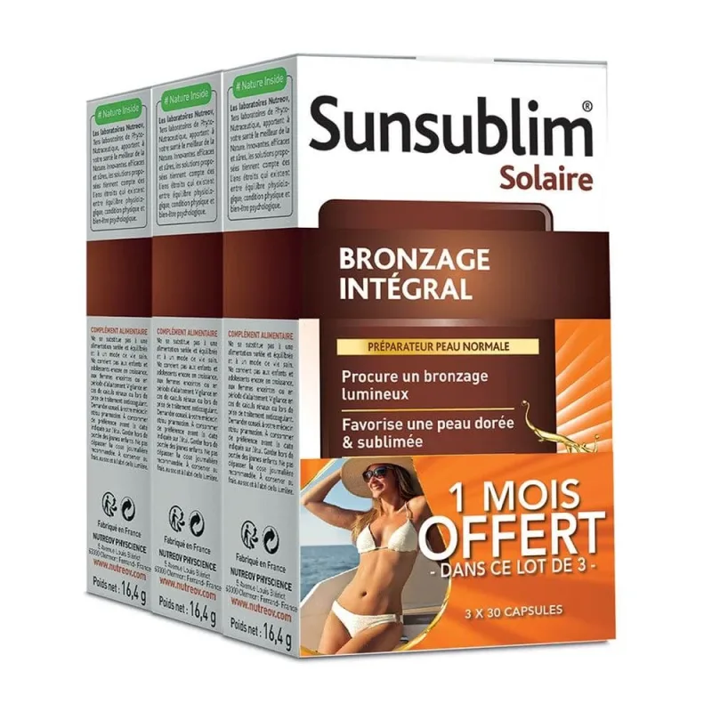 Nutreov Sunsublim Pregătitor integral pentru bronzare Piele normală 3x30 capsule — preț și oferte