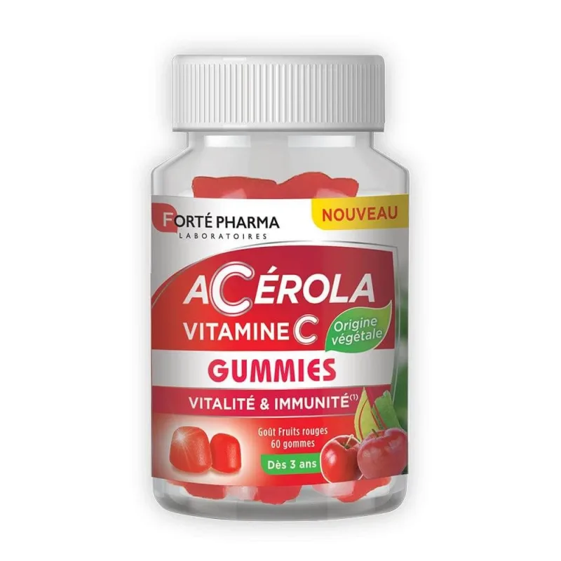 Forté Pharma Acerola bogat în vitamine naturale C 60 gumă de mestecat — preț și oferte