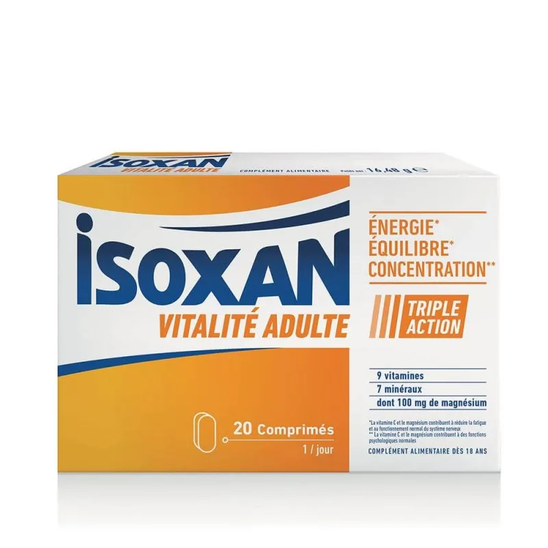Isoxan Adult Vitalitate Energie, echilibru și concentrare 20 comprimate — preț și oferte