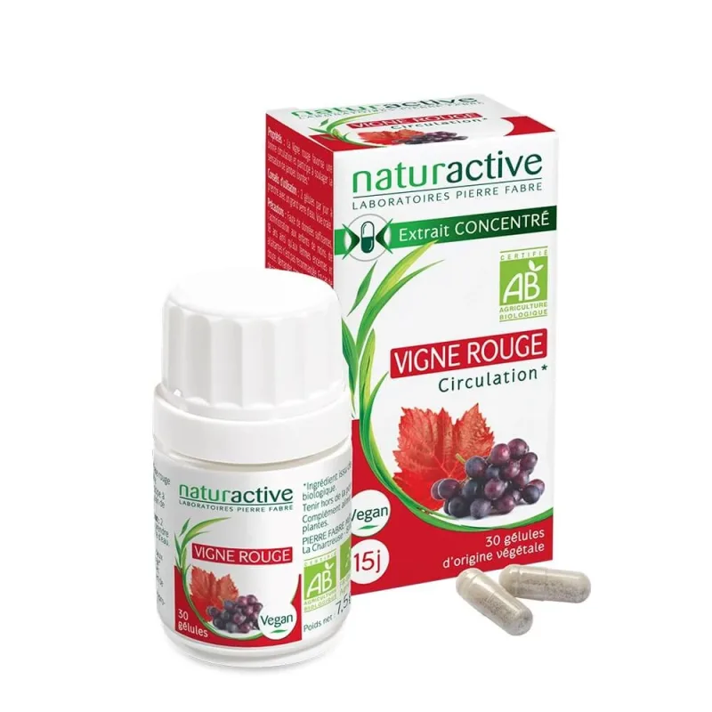 Naturactive Extract concentrat de viță de vie roșie organică Circulație 30 capsule — preț și oferte