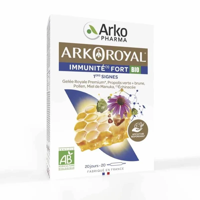 Arkopharma Arkoroyal Apărarea imunității Fort Bio Royal Jelly, Propolis 20 fiole — preț și oferte