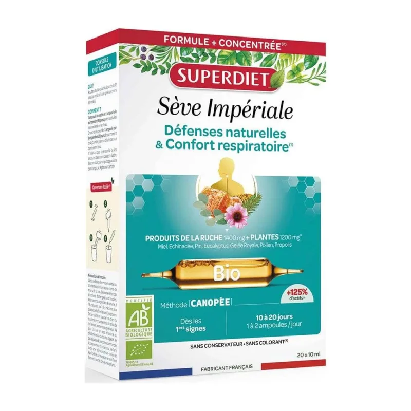 Superdiet Seve Imperiale Biologico 20 Immunité et Respiration 20 Ampoules — preț și oferte