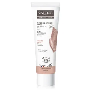 Cattier Argilla Mască de față organică cu extract de semințe de in și trandafir pentru piele sensibilă 100ml