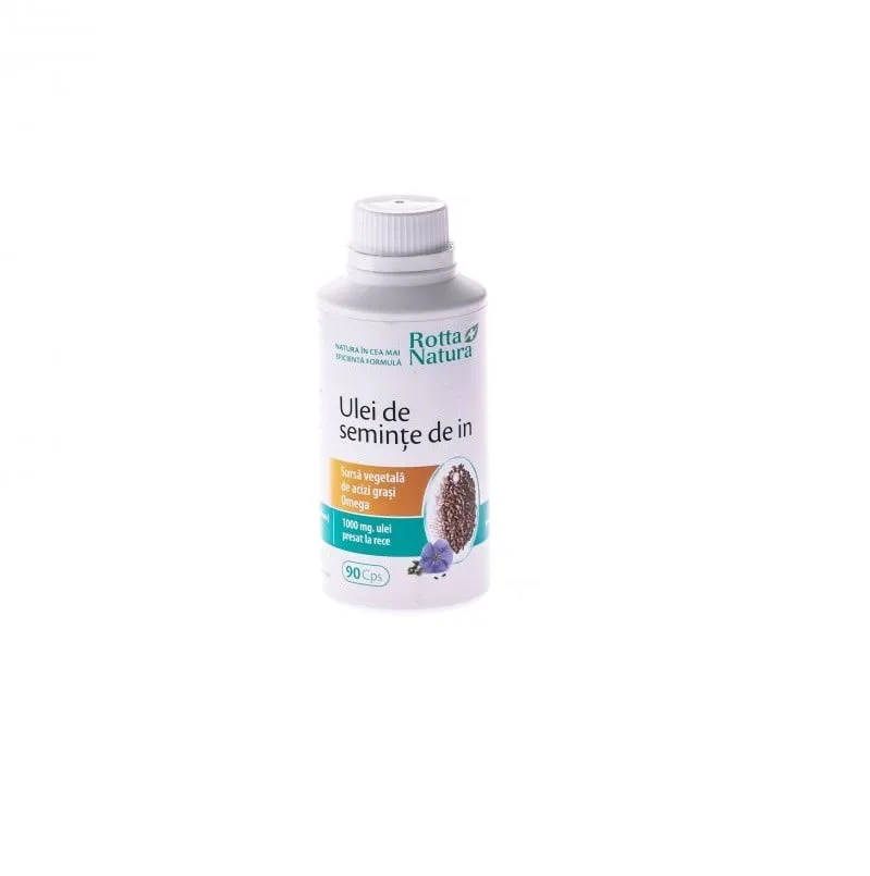 Ulei de seminte de in 1000 mg, 90 capsule, Rotta Natura — preț și oferte