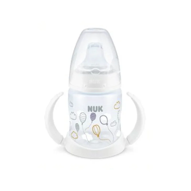 Nuk First Choice+ cu control al temperaturii Ceașcă de învățare albă cu gura de scurgere din silicon, unisex, de la 6 luni 150 ml — preț și oferte
