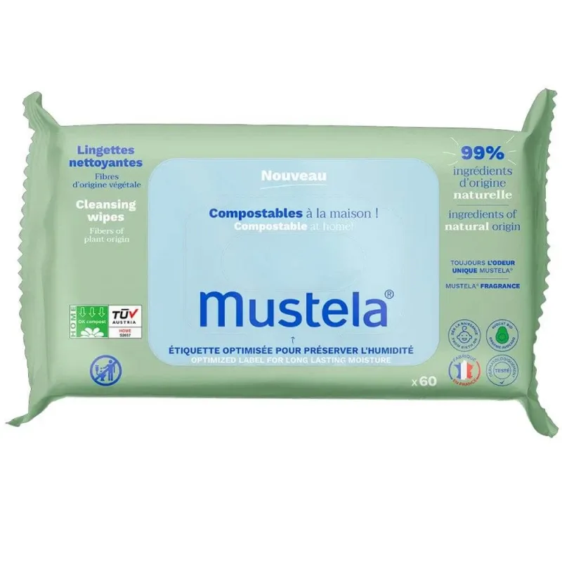 Mustela Șervețele de curățare compostabile Parfum x60 — preț și oferte
