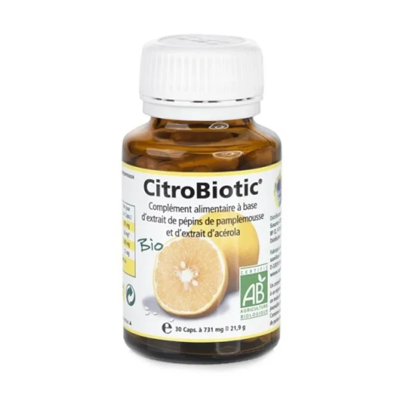 Citrobiotic Extract de semințe de grapefruit + Acerola organică 30 capsule — preț și oferte