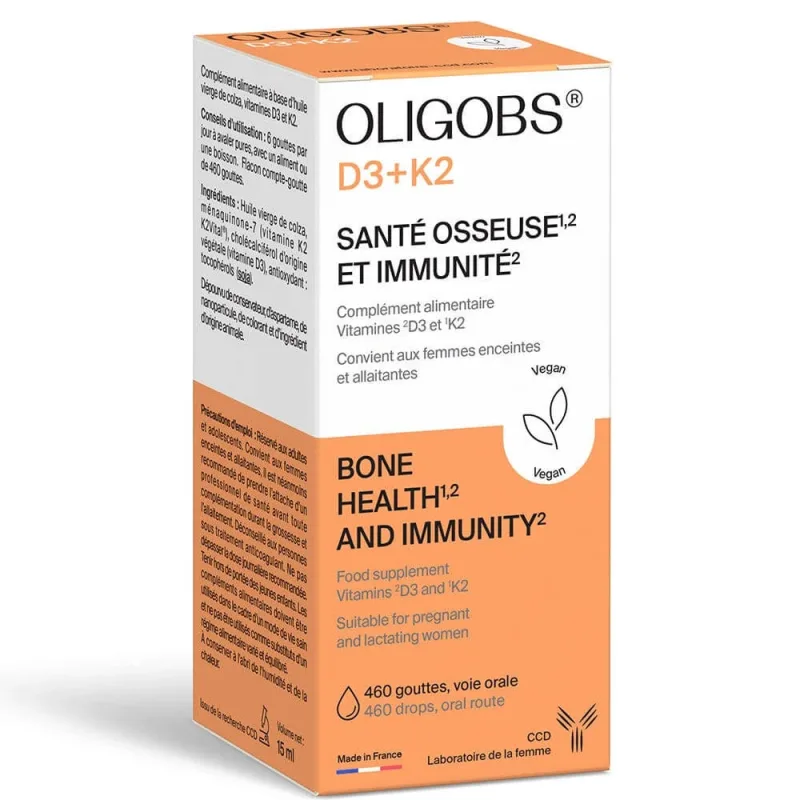 Ccd Oligobs Vitamine D3 + K2 Sănătate osoasă și imunitate 460 picături Laboratoire Ccd — preț și oferte