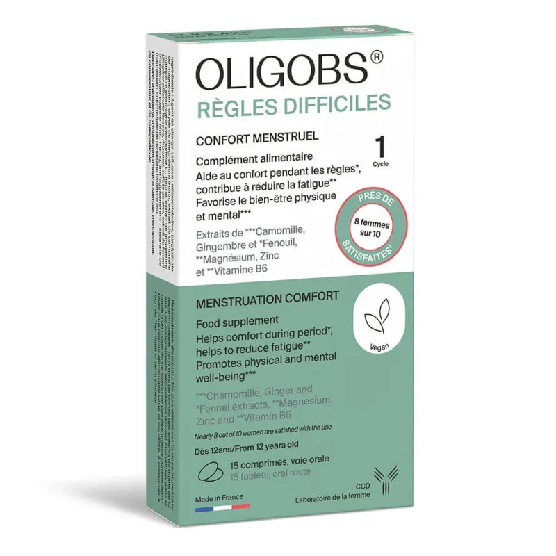 Oligobs Confort Menstrual, 1 ciclu, 15 comprimate, CCD Laboratoire Ccd — preț și oferte