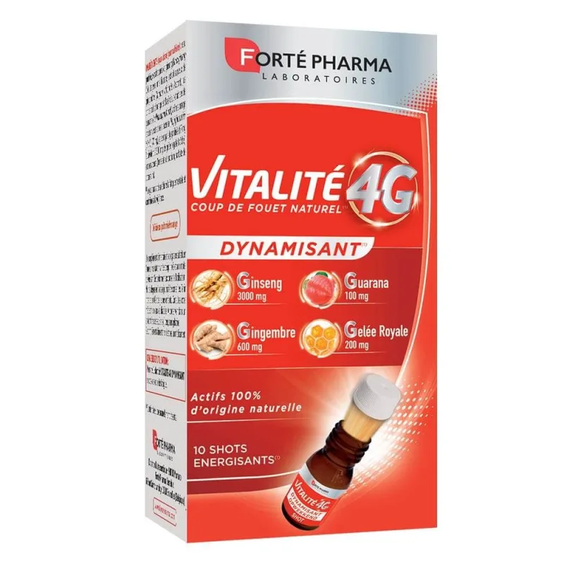Forté Pharma Vitalité 4G shot energizant cu ginseng, ghimbir, jeleu regal și guarana 10 șoimi de băutură — preț și oferte