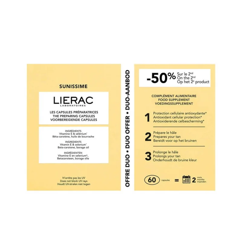 Lierac Sunissime Sun Skin Preparer 2x30 Capsule — preț și oferte