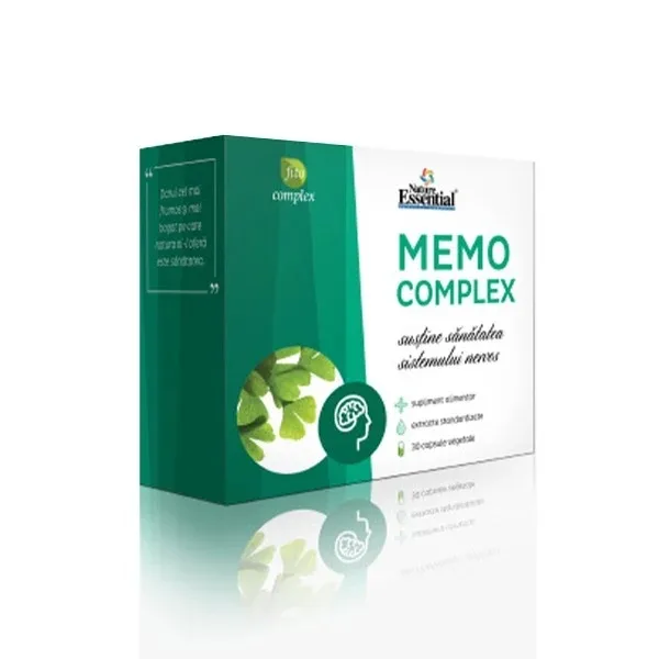 Bio-Dis Memo Complex Ginkgo Biloba 600 mg, 30 capsule, Nature Essential — preț și oferte