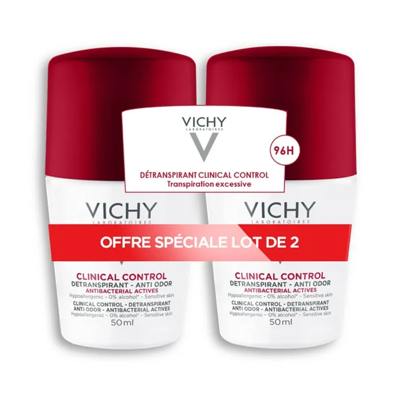 Deodorant Anti-miros şi Antiperspirant 96 ore, 2 x 50 ml, Vichy — preț și oferte