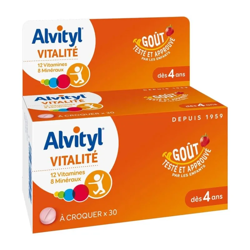 Alvityl Vitality masticabil aromă de căpșuni 30 comprimate — preț și oferte