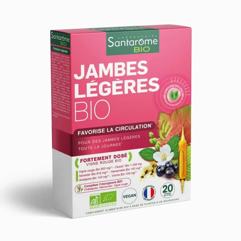 Santarome Jambes Legeres 20 Ampoules Bio Favorise la circulation 200ml — preț și oferte
