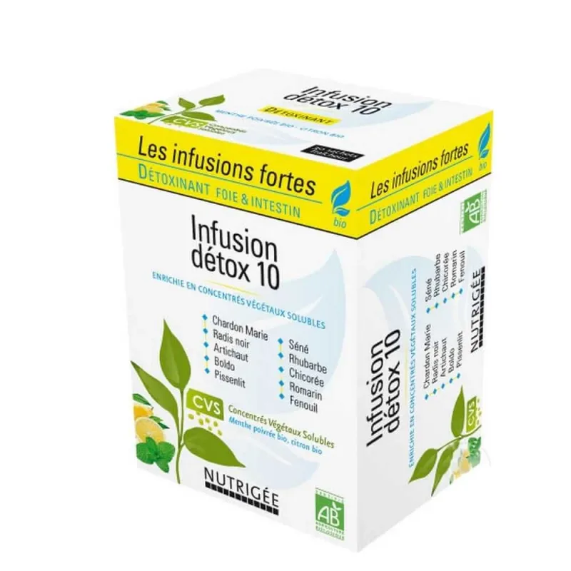 Nutrigée Infusion Detox 10 Bio 30 pliculețe Ficat și intestin — preț și oferte