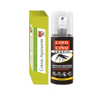 Cinq Sur Cinq Cremă liniștitoare 3 în 1 40 g + loțiune repelentă împotriva țânțarilor tropic 75 ml de la 3 ani