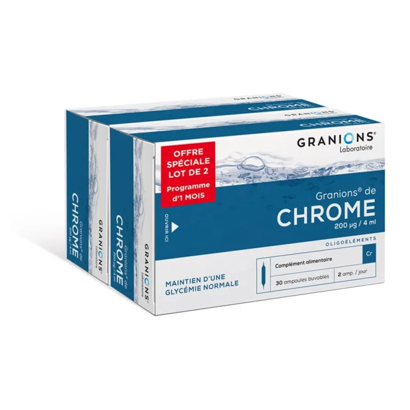 Granions de Chrome 200 µg/zi, 2 x 30 flacoane buvabile, Granions — preț și oferte