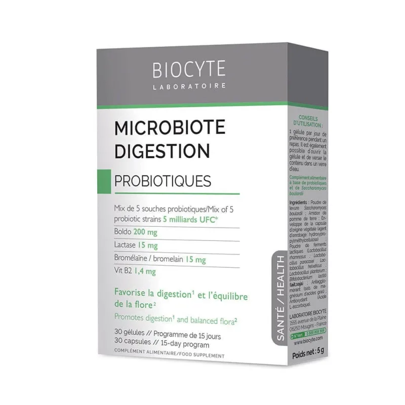 Biocyte Sănătate Microbiota Digestie Probiotice 30 capsule — preț și oferte