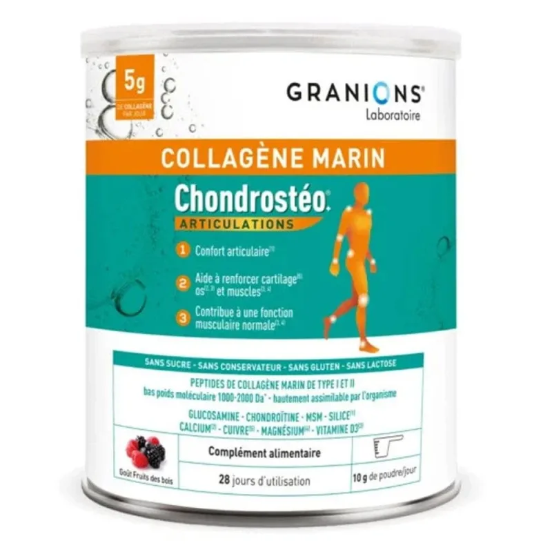 Granions Chondrostéo colagen marin articulații fructe de pădure 280g — preț și oferte