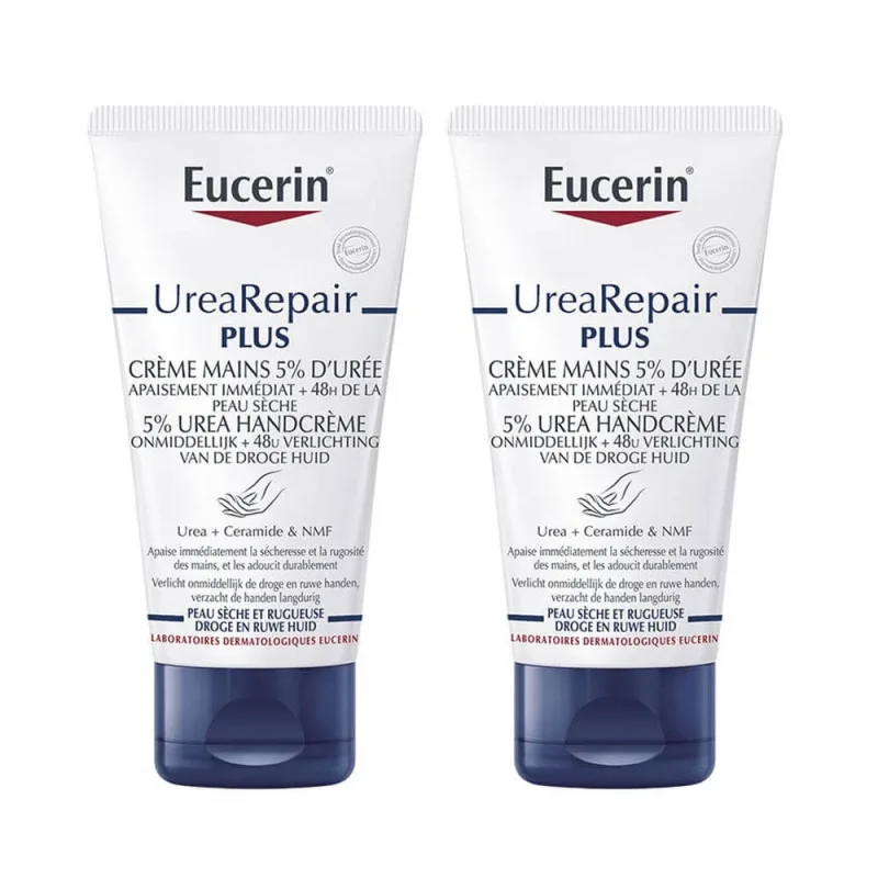 Eucerin UreaRepair Plus Cremă de mâini 5% Uree Piele uscată și deteriorată 2x75ml — preț și oferte