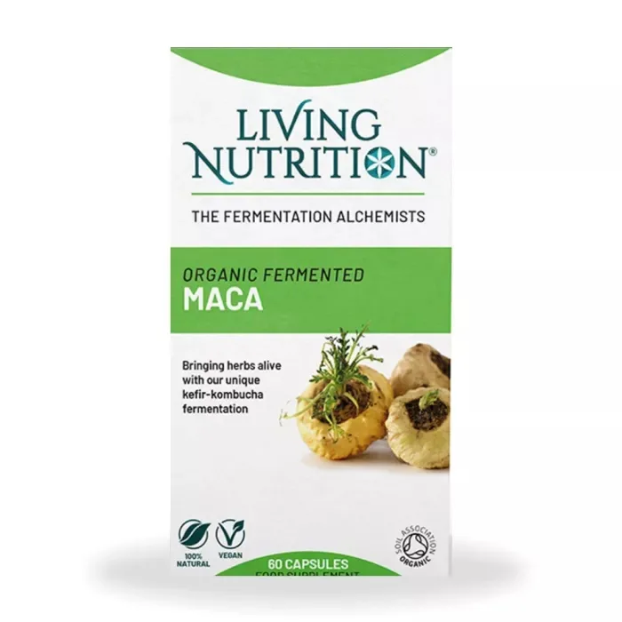 Maca Organic Fermented 600 mg, 60 capsule, Living Nutrition — preț și oferte