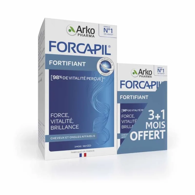 Forcapil Fortifiant pentru păr și unghii, 180 capsule + 60 capsule gratuit, Arkopharma  — preț și oferte