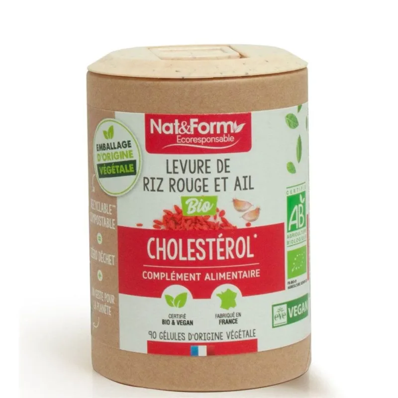 Nat&Form Orez roșu drojdie și usturoi organic colesterol 90 capsule — preț și oferte