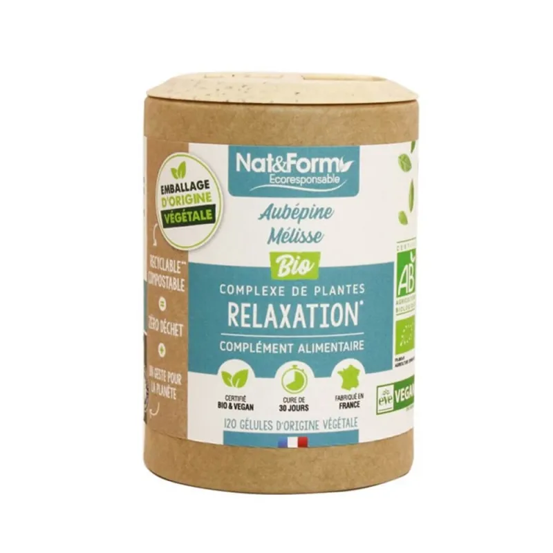 Nat&Form Relaxare - Balsam de lămâie plantă organică ECO 120 capsule vegetariene — preț și oferte