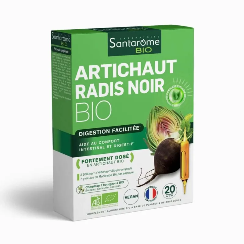 Santarome Anghinare neagră Ridichi 20 fiole organice Ușurează digestia 200 ml — preț și oferte