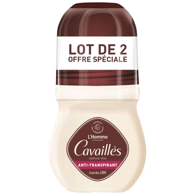 Cavaillès Absorb + Deodorant antiperspirant Roll-on pentru bărbați 48H 2x50ml — preț și oferte