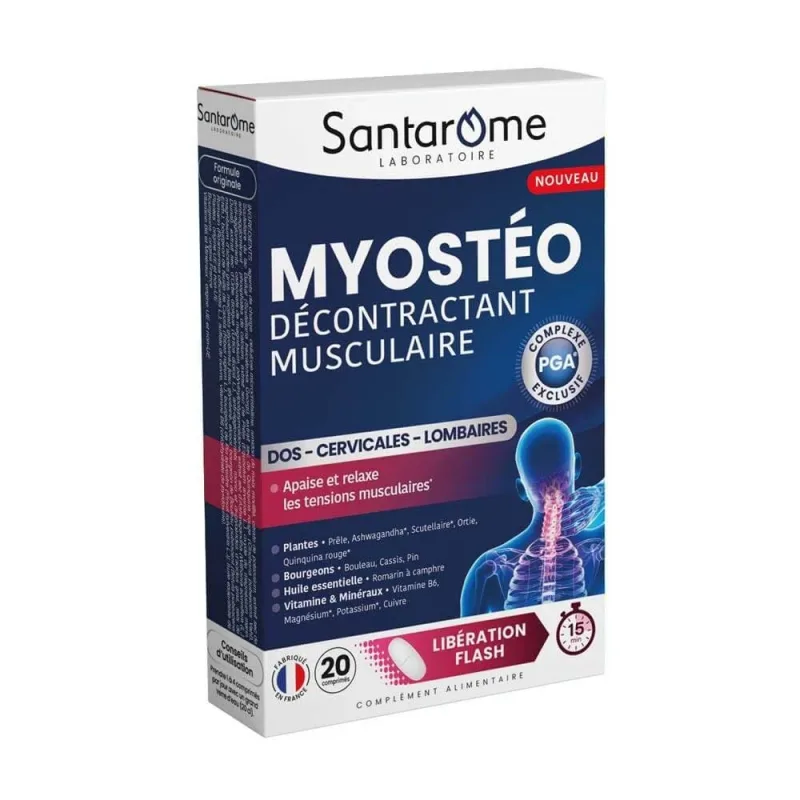 Santarome Myostéo Décontractant Musculaire Libération Flash 15min 20 comprimés — preț și oferte