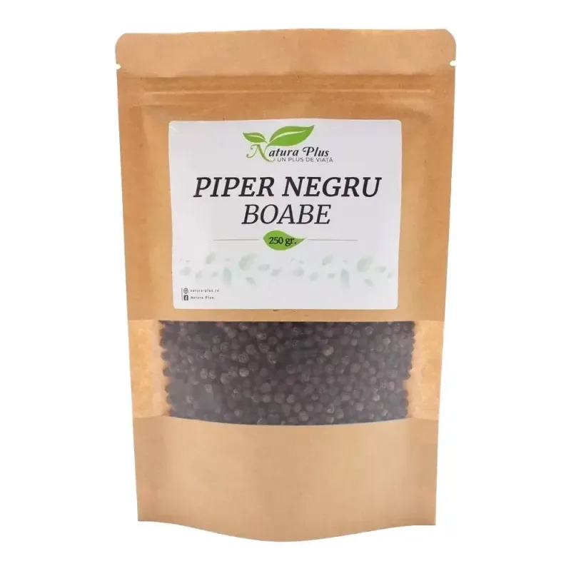 Piper negru boabe, 250 g, Natura Plus — preț și oferte