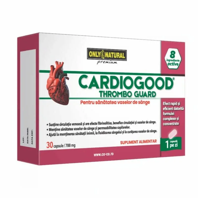 Cardiogood Thrombo Guard 788 mg, 30 capsule, Only Natural   — preț și oferte