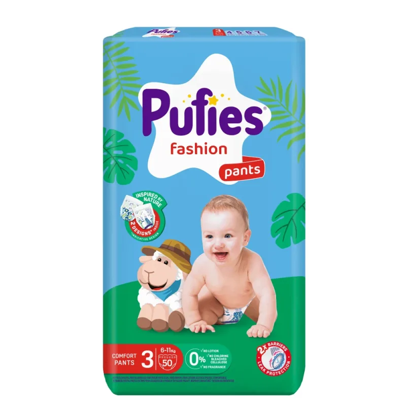 Scutece chilotel Fashion, Nr 3.6-15 kg, 50 bucati, Pufies — preț și oferte