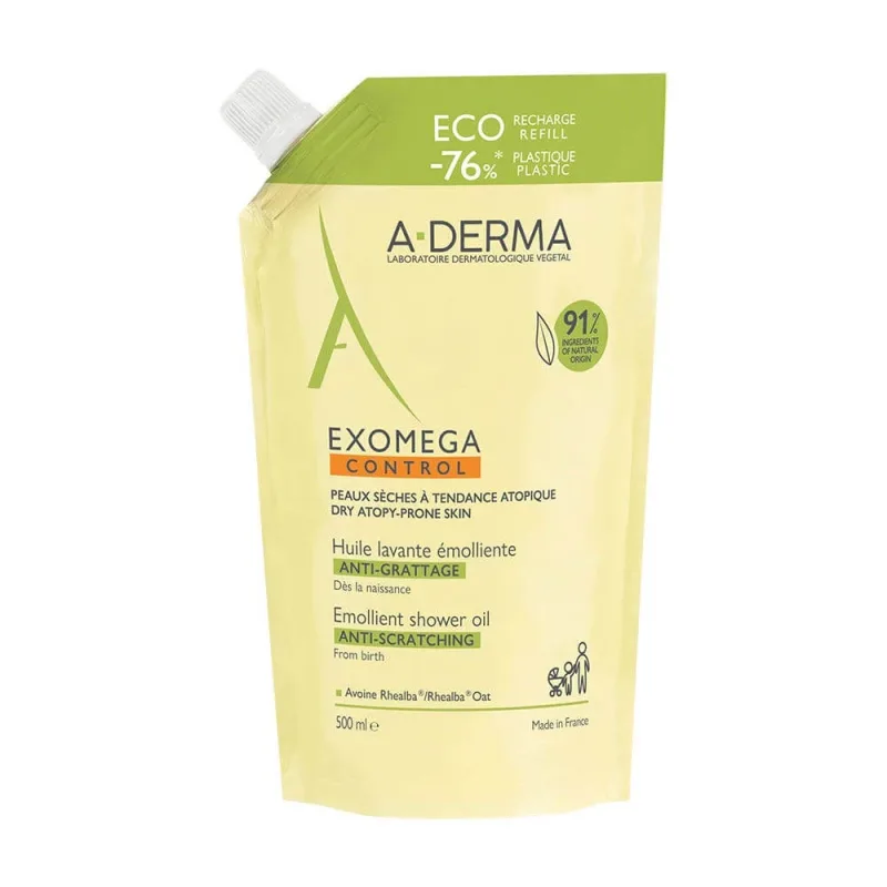 A-Derma Exomega Control Emollient Cleansing Oil Eco Refill 500ml — preț și oferte
