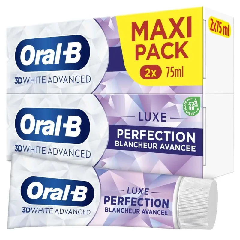 Oral-B 3D White Advanced Whitening Perfection pastă de dinți 2x75ml — preț și oferte
