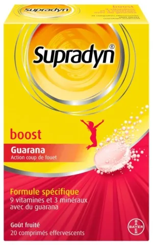 Supradyn Boost Guarana cu aromă de fructe, 20 comprimate efervescente, Bayer