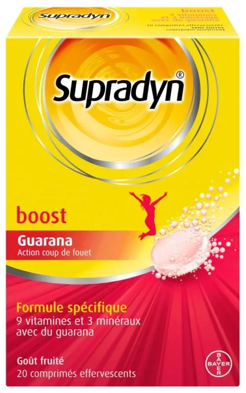 Supradyn Boost Guarana cu aromă de fructe, 20 comprimate efervescente, Bayer — preț și oferte