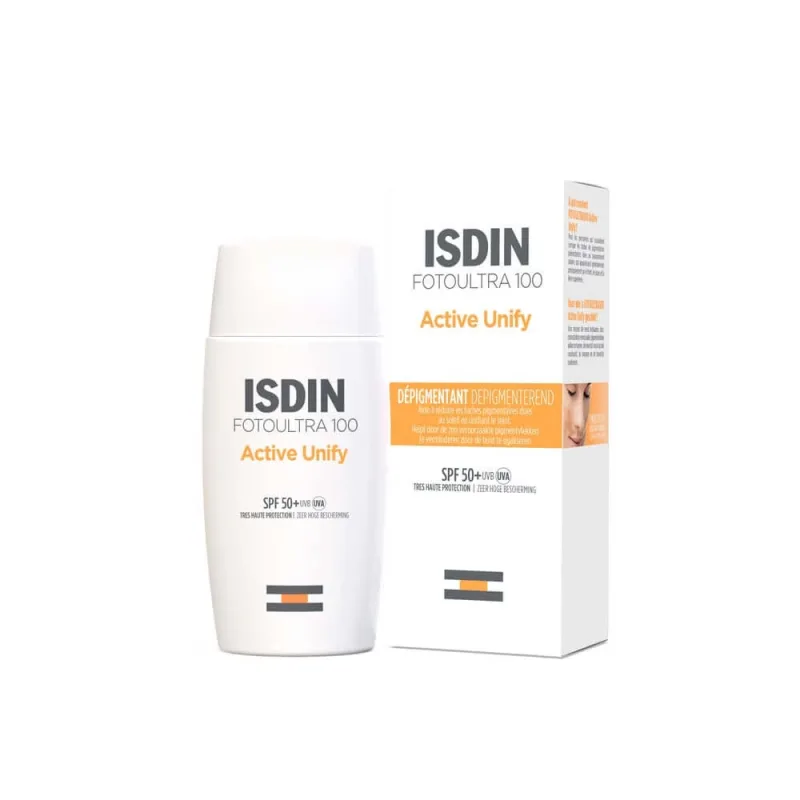 Isdin Active Unify FotoUltra 100 cremă solară facială depigmentantă SPF50+ 50ml Isdinceutics De — preț și oferte